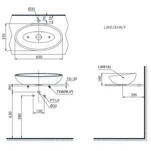 Chậu rửa đặt trên bàn Toto LW818JW/F