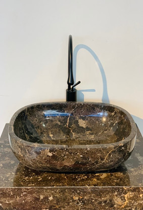 Chậu rửa lavabo bầu dục màu nâu ý Eximstone NBD18