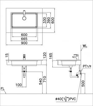 Chậu rửa lavabo Caesar LF5130