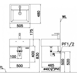 Chậu rửa Lavabo Caesar LF5236