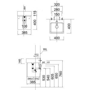 Chậu rửa lavabo Caesar LF5257