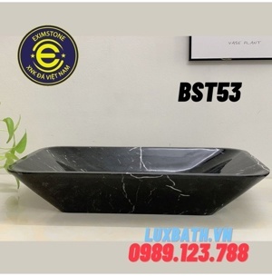 Chậu rửa lavabo chữ nhật màu đen Eximstone BST53