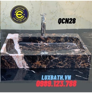 Chậu rửa lavabo chữ nhật màu nâu QS Eximstone QCN28