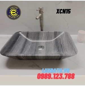 Chậu rửa lavabo chữ nhật màu xám Eximstone XCN15