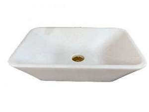 Chậu rửa lavabo chữ nhật mỏng trắng Eximstone BST57A