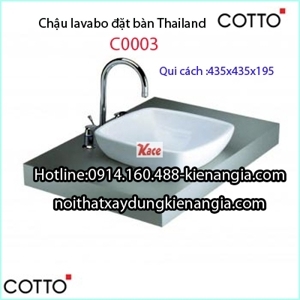 Chậu rửa lavabo đặt bàn Cotto C0003