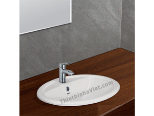 Chậu rửa lavabo dương vành Viglacera CD1