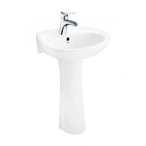 Chậu rửa lavabo góc treo tường và chân đứng Viglacera VI1T