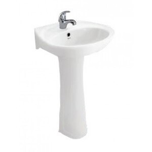 Chậu rửa lavabo góc treo tường và chân đứng Viglacera VI1T