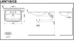 Chậu rửa Lavabo Toto dương vành LW971B