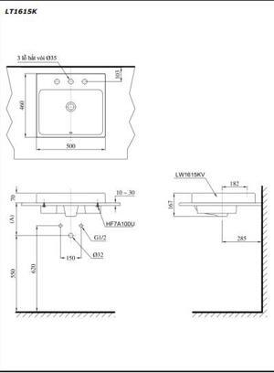 Chậu rửa Lavabo Toto LT1615K đặt bàn