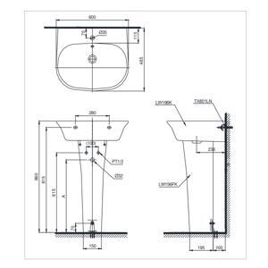 Chậu rửa lavabo Toto LW196K#W LW196FK#W