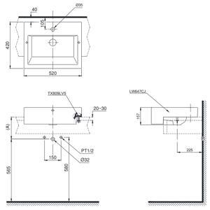 Chậu rửa lavabo TOTO LW641NCJW/F#W