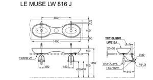 Chậu rửa lavabo TOTO LW816JW