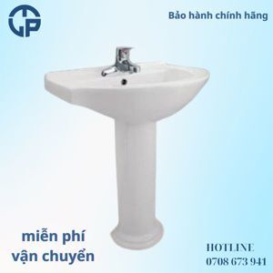 Chậu rửa lavabo treo tường Viglacera VU6 và chân V0.25