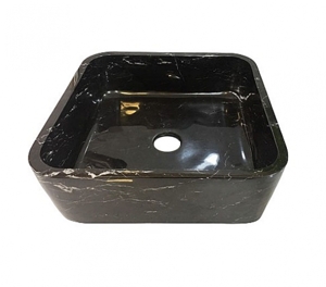 Chậu rửa lavabo vuông mỏng màu đen Eximstone BST42