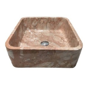 Chậu rửa lavabo vuông mỏng màu hồng Eximstone BST43