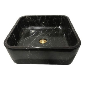 Chậu rửa lavabo vuông mỏng màu đen Eximstone BST42