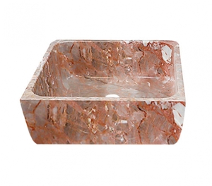 Chậu rửa lavabo vuông mỏng màu hồng Eximstone BST43