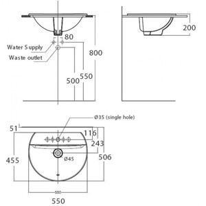 Chậu rửa mặt American đặt bàn 0452-WT