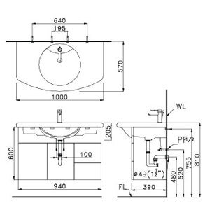 Chậu rửa mặt đặt bàn Caesar LF5314