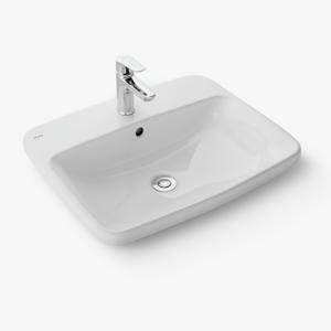 Chậu rửa mặt đặt bàn đá dương vành Inax L-2398V