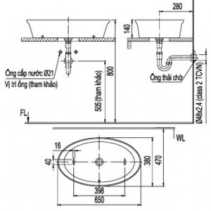 Chậu rửa mặt đặt bàn Inax AL-300V