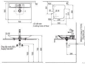 Chậu rửa mặt Inax AL-S630V