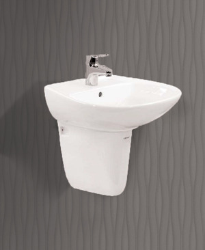 Chậu rửa mặt Lavabo chân lửng Ceravi CB103/CCN142