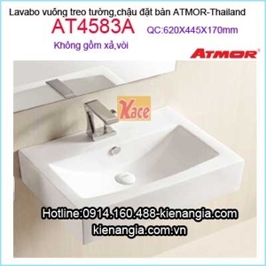 Chậu rửa mặt lavabo treo tường ATMOR AT4583A