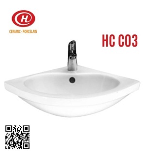 Chậu rửa mặt treo tường dạng góc Hảo Cảnh HC-C03