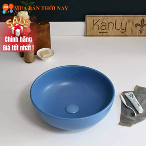 Chậu rửa sứ màu men mờ Kanly SU515