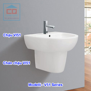 Chậu rửa Lavabo đặt trên bàn đá Viglacera V51