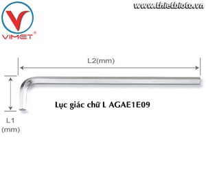 Chìa lục giác dài chữ L Toptul AGAE1E09