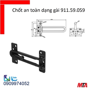 Chốt an toàn dạng gài đen mờ Hafele 911.59.059