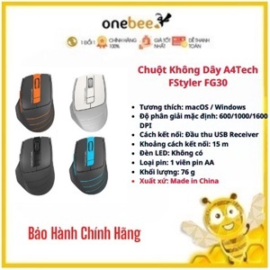 Chuột máy tính - Mouse A4Tech FStyler FG30 Wireless 2.4G