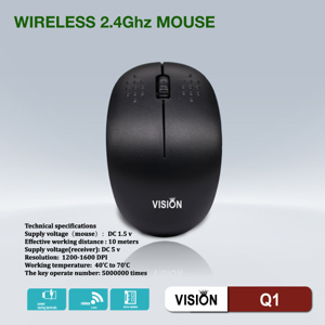 Chuột máy tính - Mouse ko dây Vision Q1