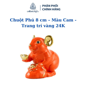 Chuột Phú 8cm – Trang trí vàng 24K