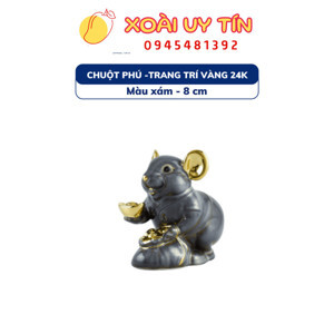 Chuột Phú 8cm – Trang trí vàng 24K