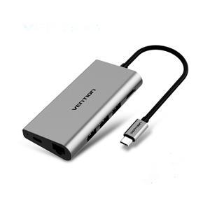 Chuyển đổi đa năng8 in 1 USB Hub USB Type-C sang HDMI  LAN  3 cổng USB Vention CMBHA