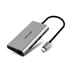 Chuyển đổi đa năng8 in 1 USB Hub USB Type-C sang HDMI  LAN  3 cổng USB Vention CMBHA