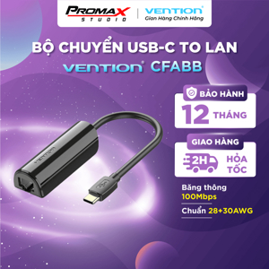 Chuyển đổi Type C to RJ45 LAN (10/100) dài 15cm Vention CFABB