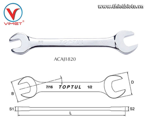 Cờ lê 2 đầu mở bóng hệ Toptul ACAJ1820