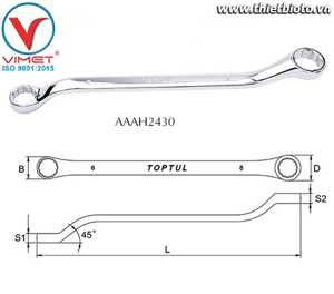 Cờ lê 2 đầu tròng Toptul AAAH2430, 24x30mm