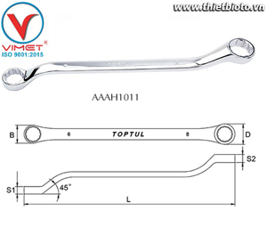 Cờ lê 2 đầu vòng 45 độ Toptul AAAH1011, 10x11mm