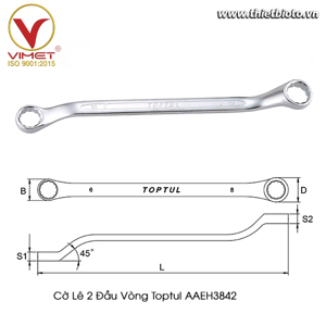 Cờ lê 2 đầu vòng 45 độ Toptul AAEH3842 38x42mm
