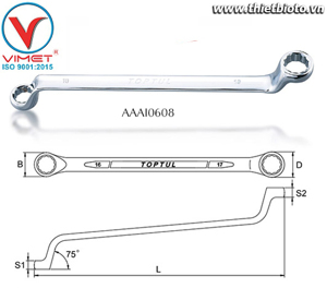 Cờ lê 2 đầu vòng 75 độ Toptul AAAI0608