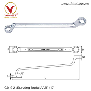 Cờ lê 2 đầu vòng mờ 75 độ 14x17mm Toptul AAEI1417