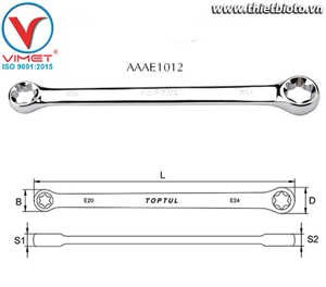 Cờ lê 2 đầu vòng Toptul AAAE1012 10x12 mm