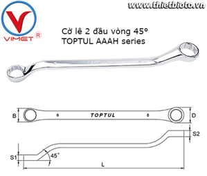 Cờ lê 2 đầu vòng Toptul AAAH0608